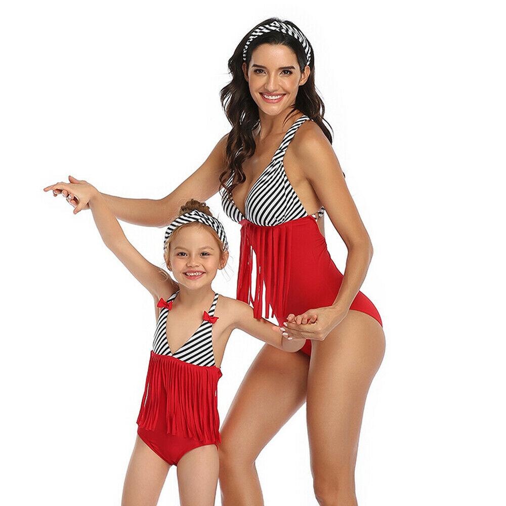Family One Piece High Waist Tankini Tassels-STYLEGOING