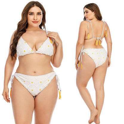 Plus Size Tassel Bikini Set Bra-STYLEGOING