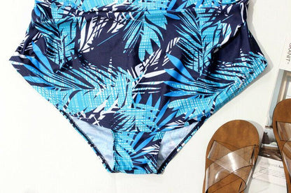 Plus Size Halter Blue Monokini-STYLEGOING