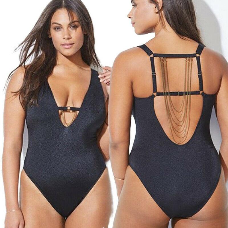 Womens Plus Size Monokini Swimwear-STYLEGOING