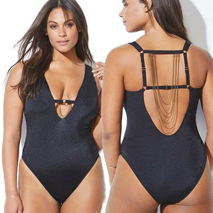 Womens Plus Size Monokini Swimwear-STYLEGOING