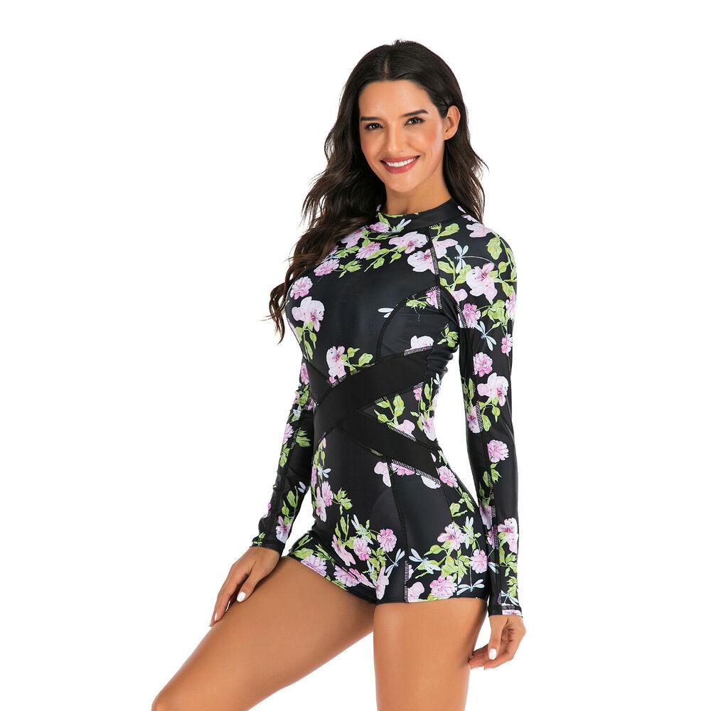 Long Sleeve One Piece Suit Swimwear-STYLEGOING