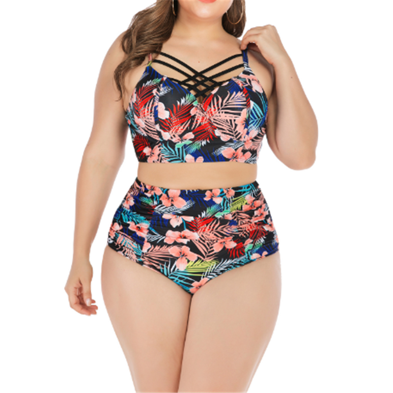 Plus Size Two Pieces Bikini Set-STYLEGOING