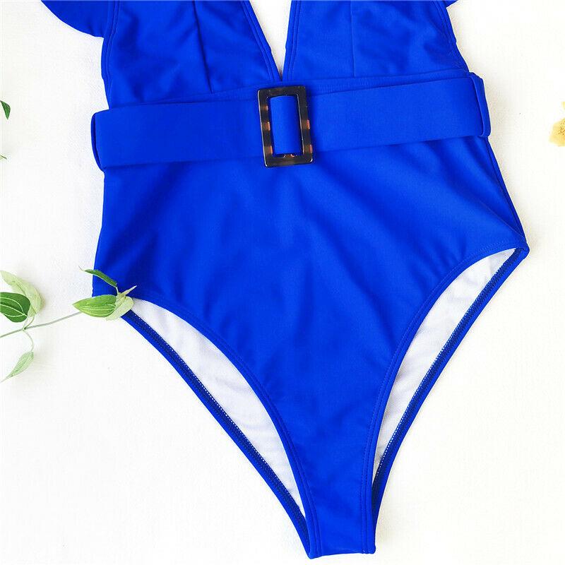 Sexy Solid Falbala Bikini with Buckle-STYLEGOING