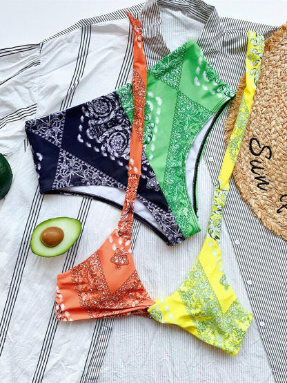 Womens High Waist Triangle Swimwear-STYLEGOING