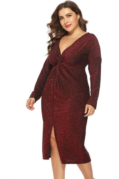 Plus Size Women Casual Maxi Dress-STYLEGOING