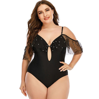Womens Plus Size Swimwear Monokini-STYLEGOING