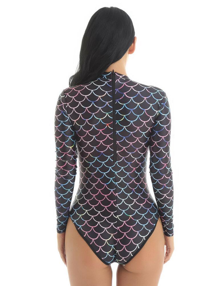 One Piece Mermaid Scale Print Swimwear-STYLEGOING