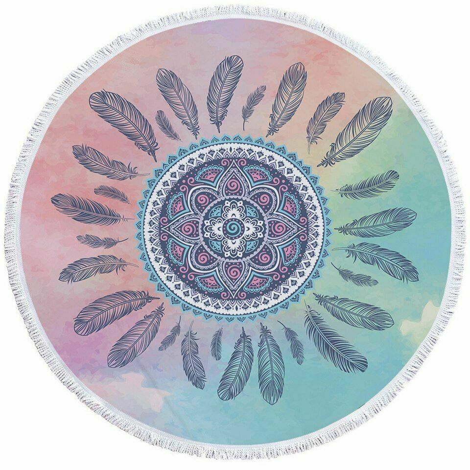 Women Beach Round Tasse Towel-STYLEGOING