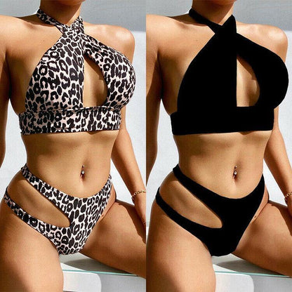 Sexy Women's Leopard Bikini Bra Swimsuit-STYLEGOING