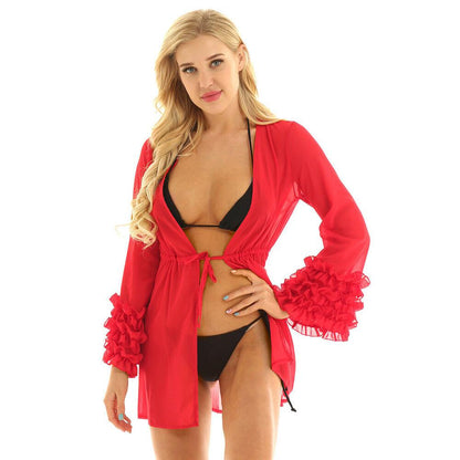 Chiffon Crochet Bikini Beachwear Cover Up-STYLEGOING