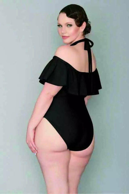 Womens Plus Size Beachwear Monokini-STYLEGOING