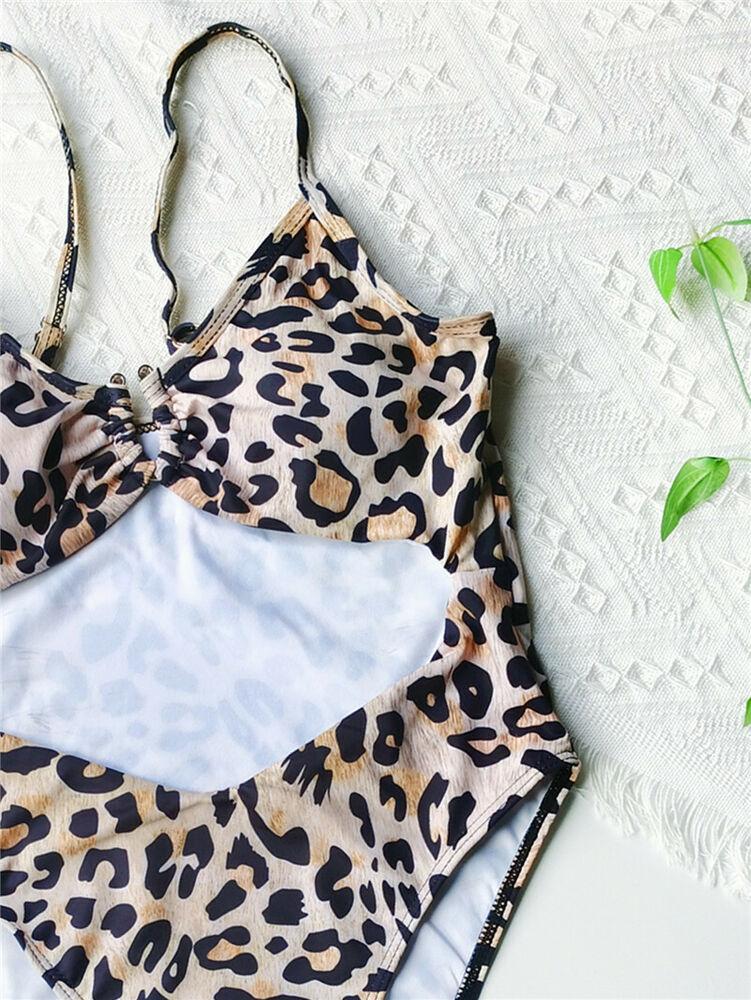 One Piece Sexy Leopard Print Swimsuit-STYLEGOING