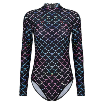 One Piece Mermaid Scale Print Swimwear-STYLEGOING