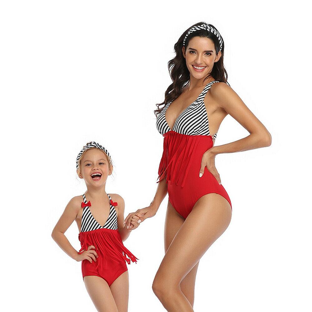 Family One Piece High Waist Tankini Tassels-STYLEGOING