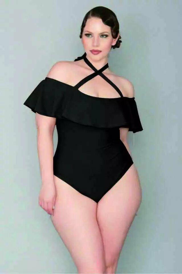 Womens Plus Size Beachwear Monokini-STYLEGOING