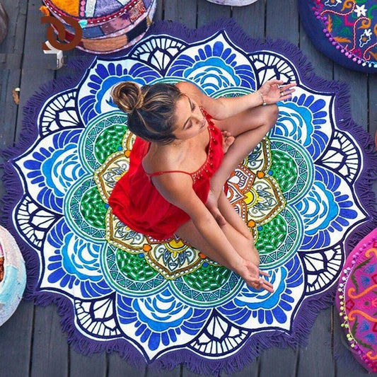 Women Beach Round Tasse Towel-STYLEGOING