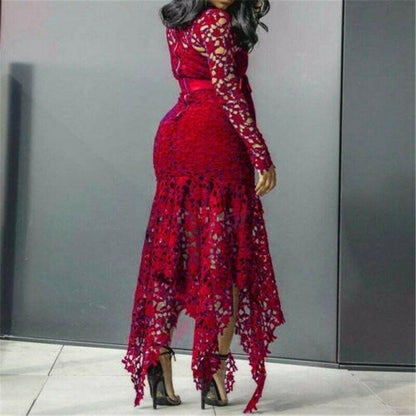 Lace Ladies Bodycon Plus Size Dress-STYLEGOING