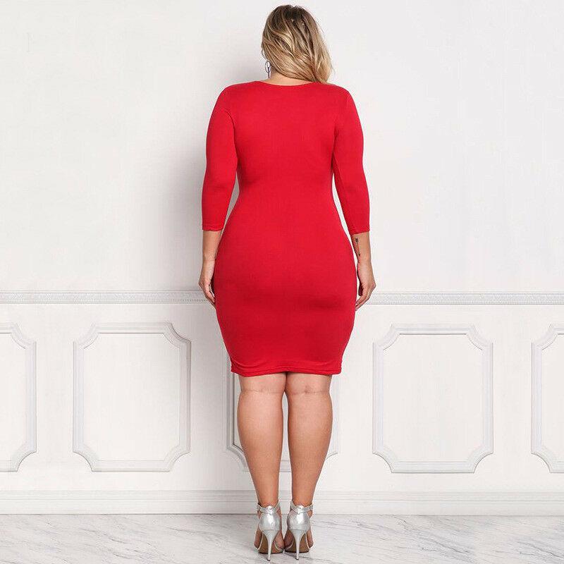 Plus Size Casual Long Sleeve Short Dress-STYLEGOING