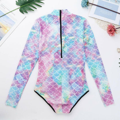 One Piece Mermaid Scale Print Swimwear-STYLEGOING