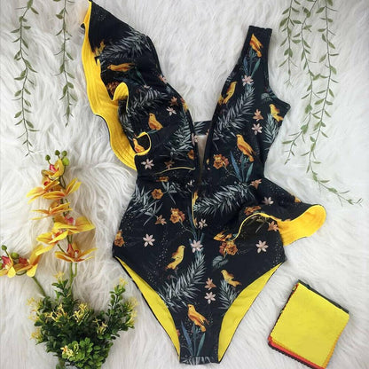 Ruffle Swimsuit One Piece Bikini-STYLEGOING