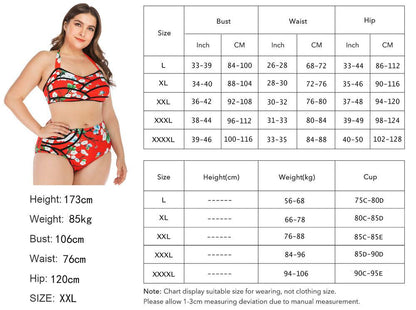 Flower Large Swimsuit Bathing Suit Bikini Set-STYLEGOING