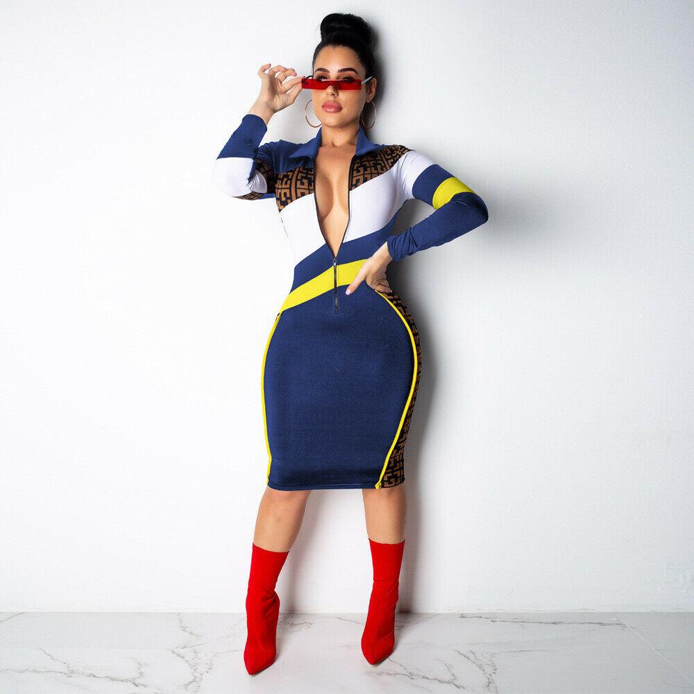 Sexy Zipper Bodycon Party Clubwear-STYLEGOING