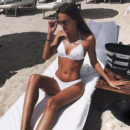 Womens Swimwear Triangle Bikini Set-STYLEGOING