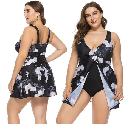 Plus Size Monokini One Piece Swimsuit-STYLEGOING