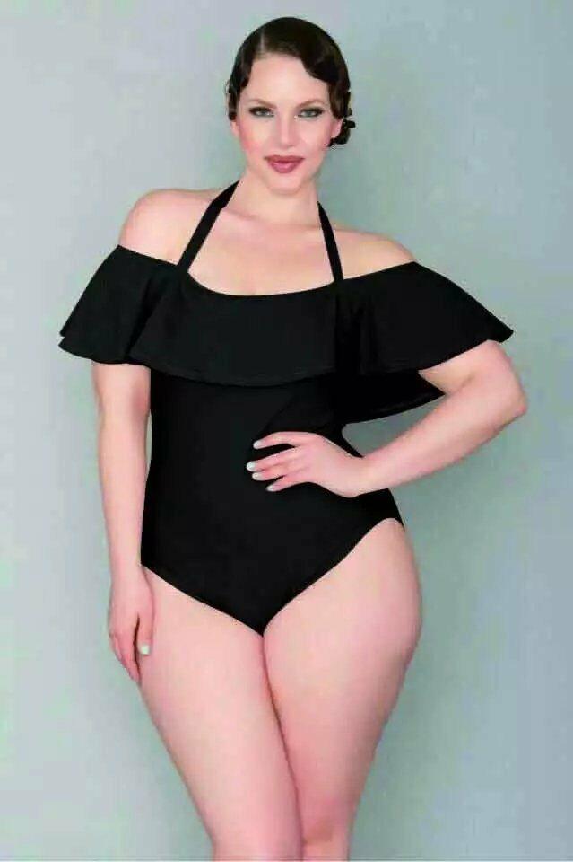Womens Plus Size Beachwear Monokini-STYLEGOING