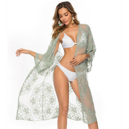 Beach Kimono Long Cardigan Cover Up-STYLEGOING