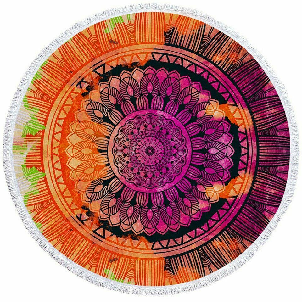 Women Beach Round Tasse Towel-STYLEGOING