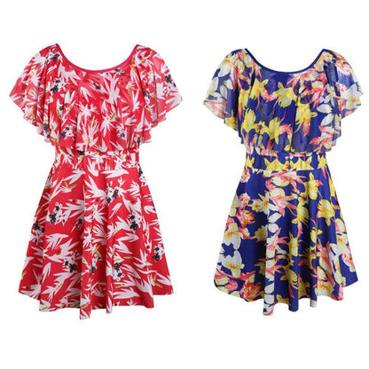 One Piece Plus Size Swimdress-STYLEGOING