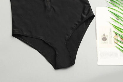 Plus Size Zipper One Piece Monokini-STYLEGOING
