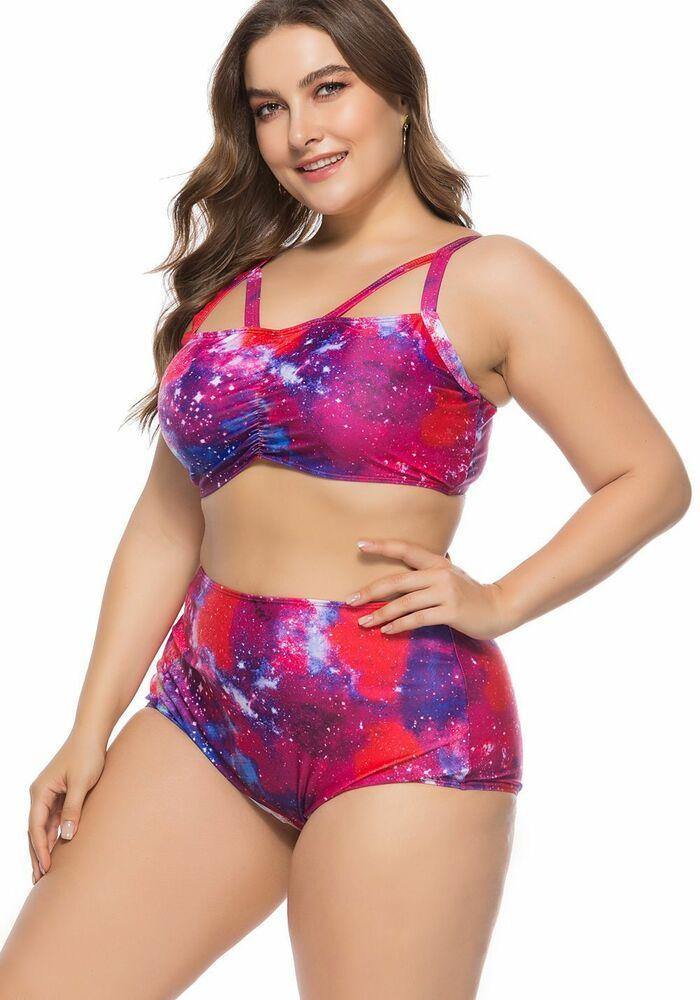 Plus Size Swimsuit High Waist Bikini Set-STYLEGOING