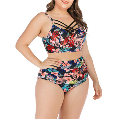 Plus Size Two Pieces Bikini Set-STYLEGOING