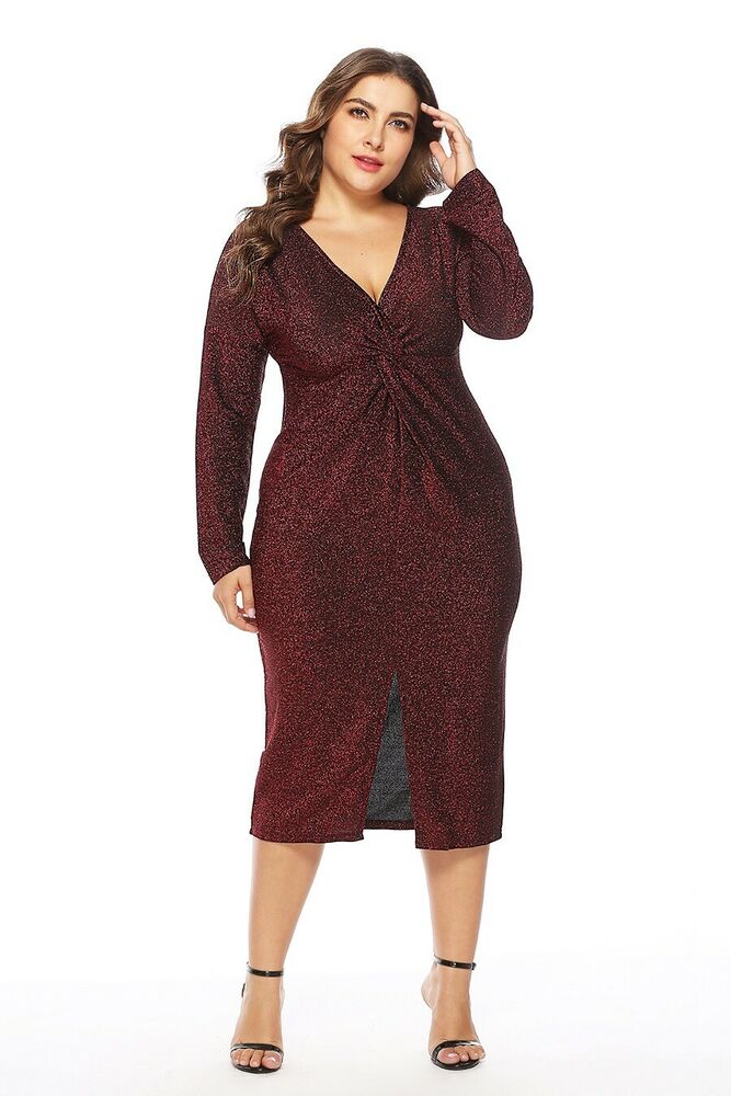 Plus Size Women Casual Maxi Dress-STYLEGOING