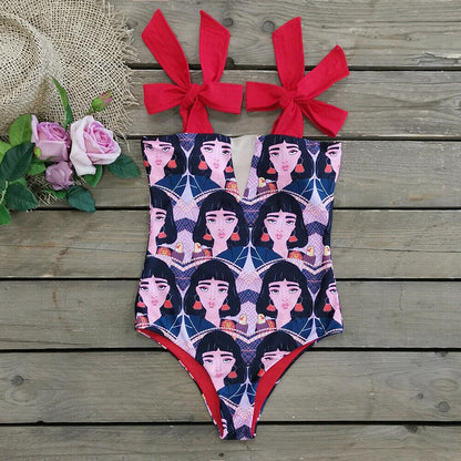 Sexy Face Print One Piece Monokini-STYLEGOING