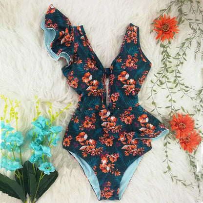 Ruffle Swimsuit One Piece Bikini-STYLEGOING