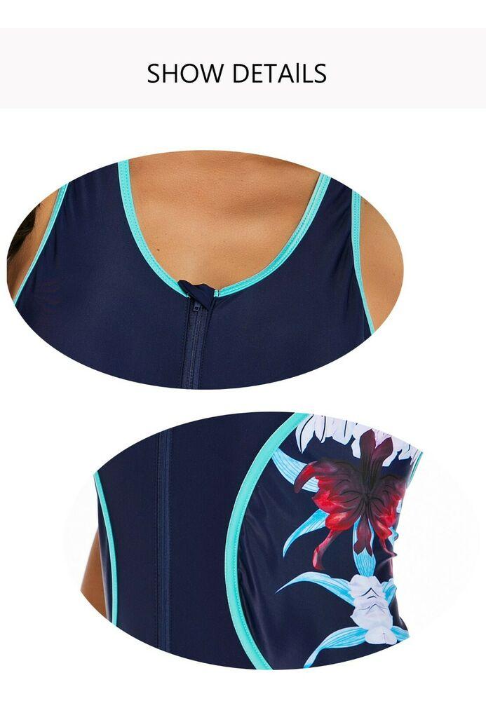 Women Zip Front Sexy One Piece Swimsuit-STYLEGOING