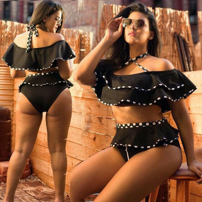 Plus Size Ruffle Bikini Set Swimsuit-STYLEGOING