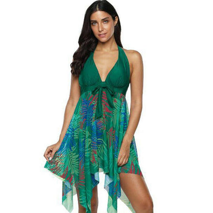 Plus Size Tankini Halter Swimsuit-STYLEGOING