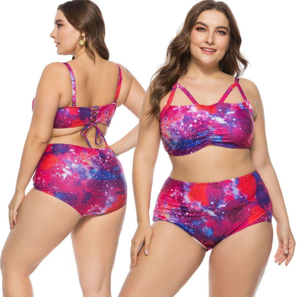Plus Size Swimsuit High Waist Bikini Set-STYLEGOING