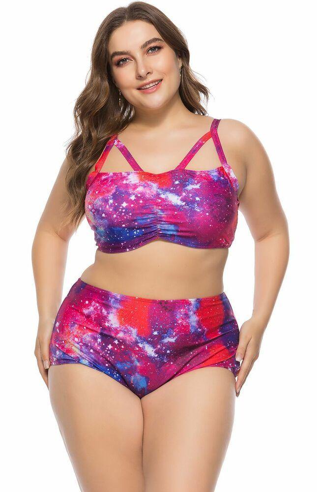Plus Size Swimsuit High Waist Bikini Set-STYLEGOING