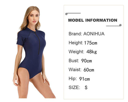 One Piece Rash Guard Swimwear-STYLEGOING