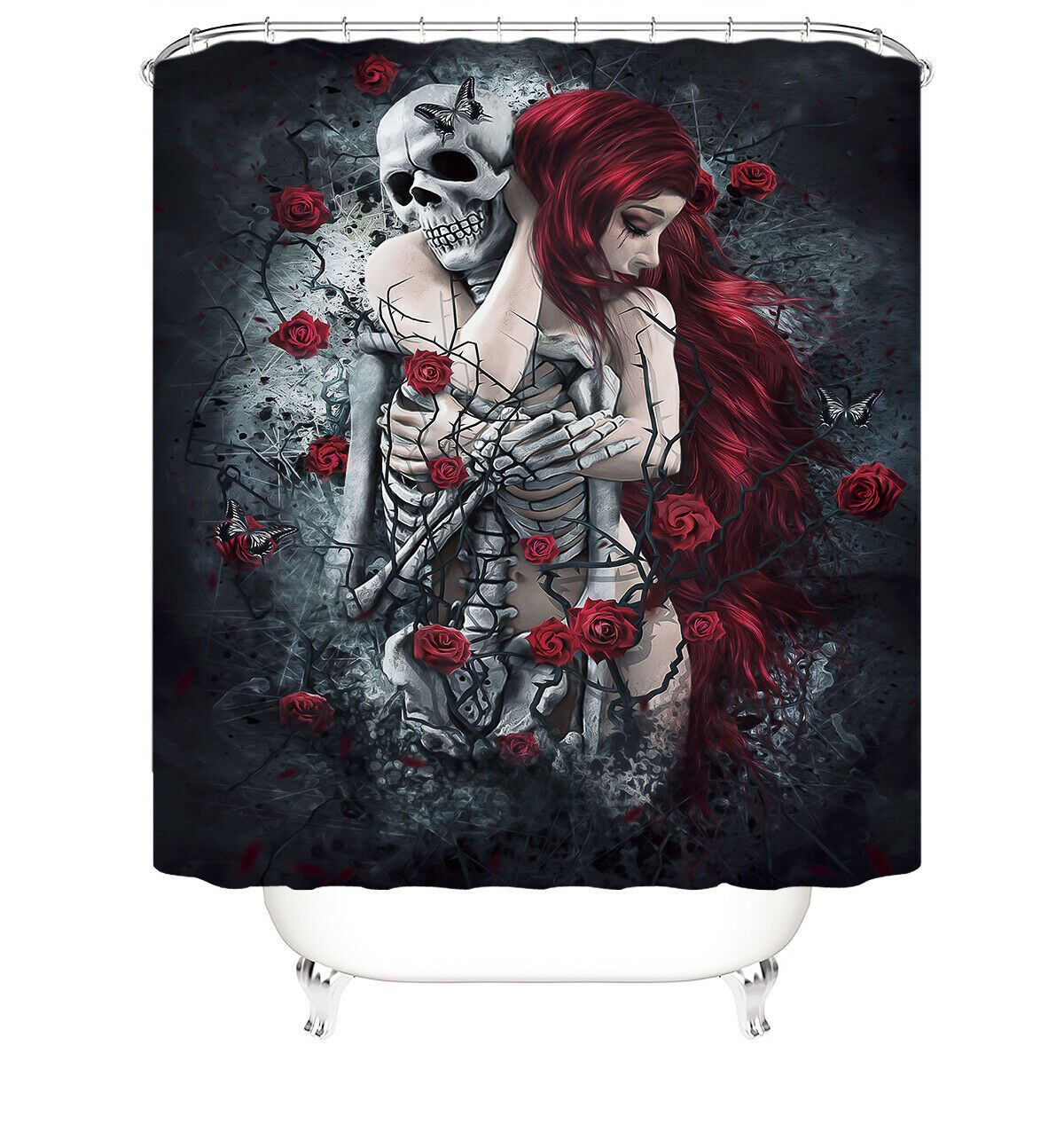 Farewell Hug Shower Curtain Bathroom Rug Set Bath Mat Non-Slip Toilet Lid Cover-STYLEGOING