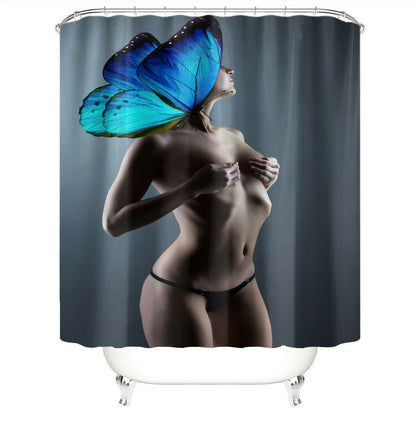 Butterfly Women Fabric Shower Curtain for Bathroom-STYLEGOING