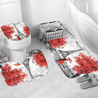 Eiffel Series Fall Leaves Fabric Shower Curtain-STYLEGOING