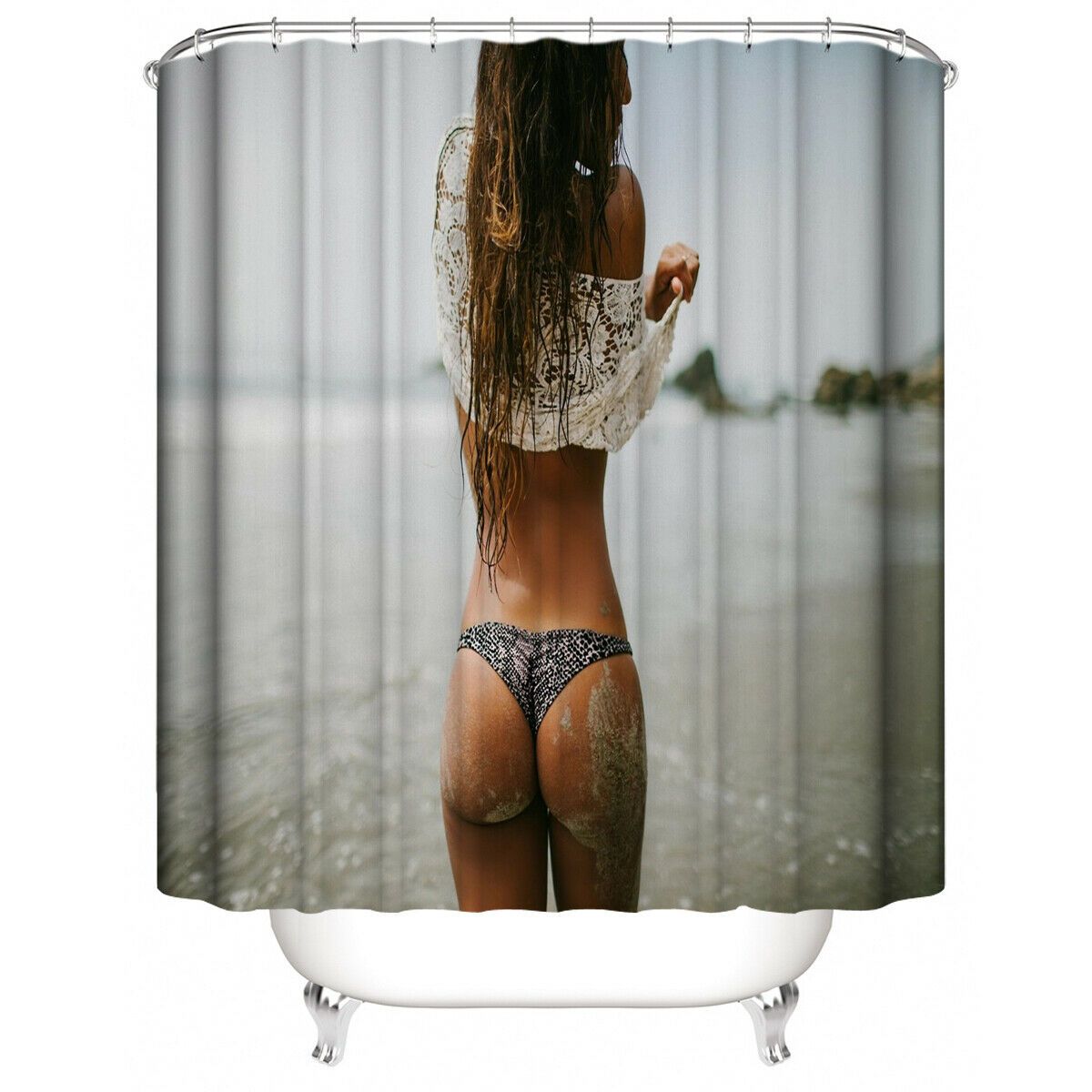 Sexy Woman Fabric Shower Curtain-STYLEGOING