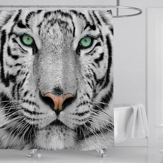 Tiger Head Fabric Shower Curtain-STYLEGOING
